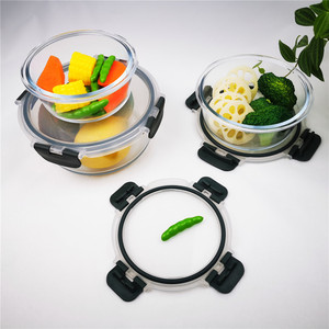 Glass Kitchen Meal Prep Food Storage Container Bento Lunch Box with Snap Locking Lids - Product Image 4