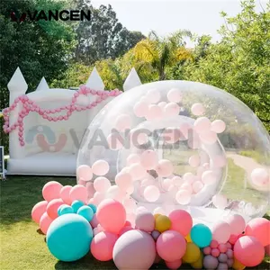Hoge Kwaliteit 3M Top Stuiterende Transparante Bruiloft Ballon Bubble Huis Opblaasbare Met Ballon Clear Dome Outdoor Voor Party Tent