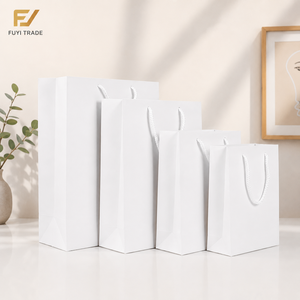 Custom Printed Thickened Kraft Paper Tote Bags with Cotton Handles for Clothing Store - Product Image 2