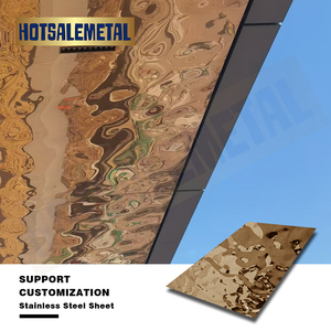 Service professionnel de pliage et de découpe, dalles de plafond en acier inoxydable à effet ondulé de 0,8 mm d'épaisseur - Product Image 4