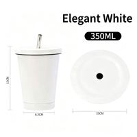 Gobelet isotherme réutilisable en acier inoxydable 304 (intérieur) et 201 (extérieur) avec paille pour café de voyage