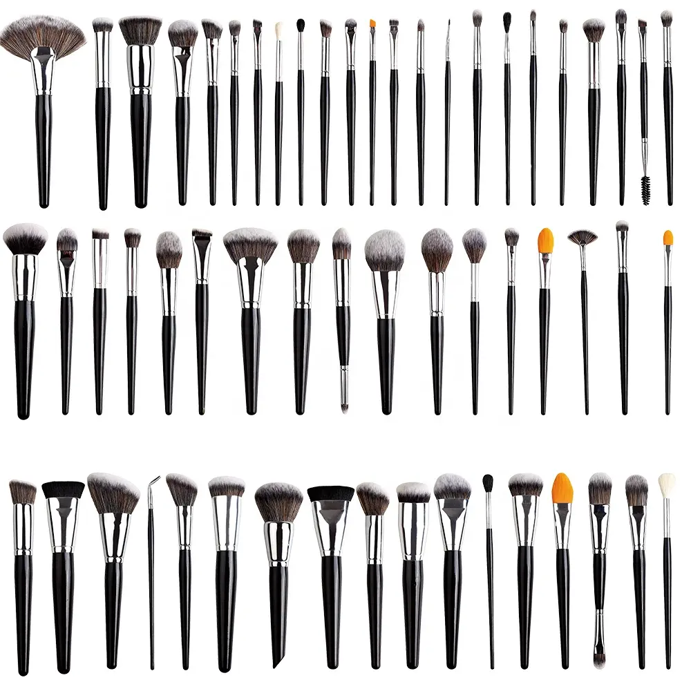 YRX A032 Alta Qualidade Make Up Brushes 57PCS Soft Synthetic Private Label Full-Face Completa Maquiagem Pincéis Set