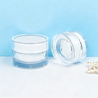 Bocaux en plastique acrylique transparent à double paroi personnalisés, vides, 15g, 30g, 50g, avec couvercle à vis, pour crème pour le visage, lotion, contenants cosmétiques