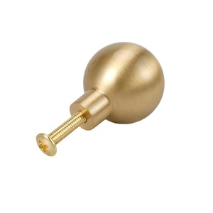 Brass Ball Cabinet <b>Knob</b> Round Minimalist Drawer Handle Durable <b>Copper</b> Plated 6655-25 Small 6655-28 Large - Product Image 3