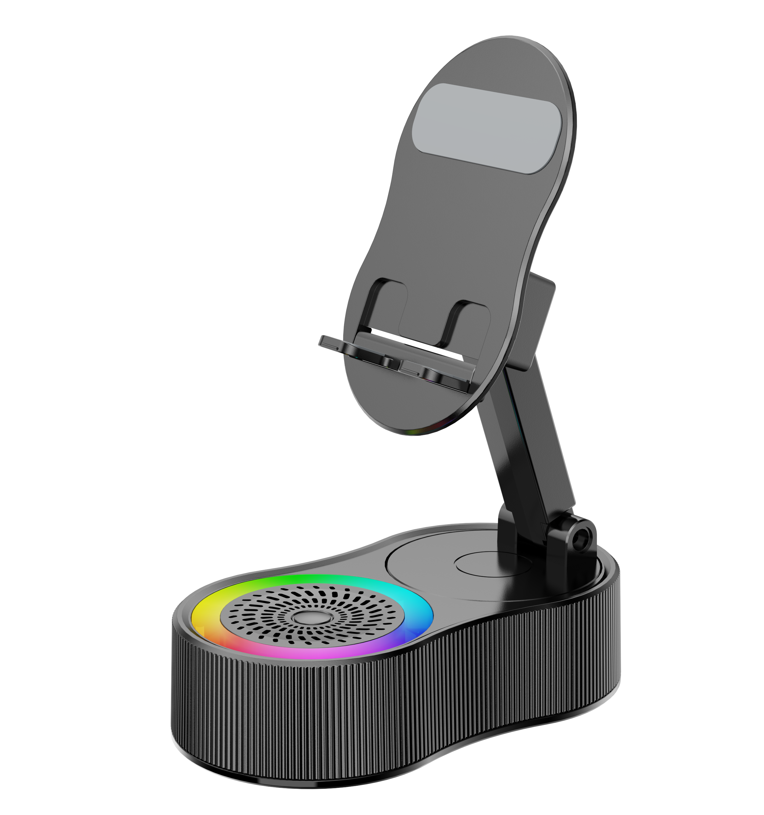 2025 New Smart Induction for Bluetooth Phone Stand Speaker with RGB LED Lighting Powered by Battery · image 1