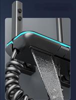Offre Spéciale moderne cuivre numérique thermostatique robinet de douche ensemble pistolet gris doux pluie pulvérisation cartouche en céramique laiton bain douche