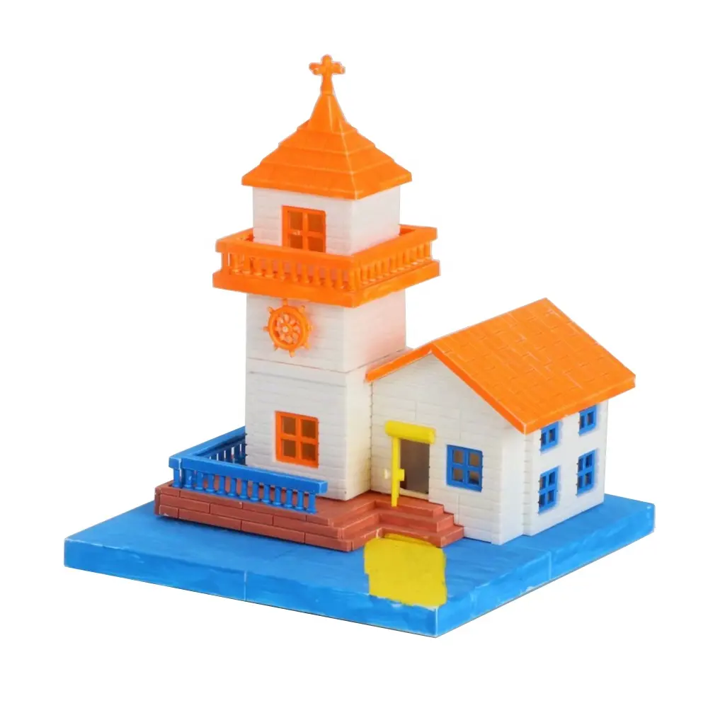 2055 Stam Verf Je Eigen Huis Arts & Crafts Speelgoed Grappig Schattig Diy Schilderij Uitkijktoren Spel Set Voor Kinderen Kerstcadeaus