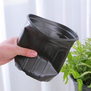 Pot de fleurs noir en plastique souple 1 gallon respirant pour plantes d'intérieur, contrôle des racines, culture de semis - Product Image 1