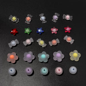 Perles en gros 50 pièces/paquet Macaron Acrylique coloré givré Fleur Animal Dessin animé Facetté 8-20mm Marque JC Fabrication de bijoux DIY - Product Image 4