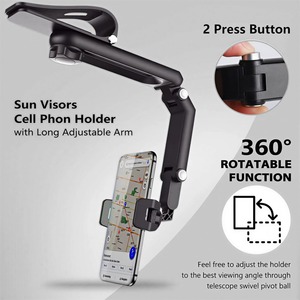 Supporto per cellulare da auto da montare sul parasole, 1080 °   Supporto per telefono da auto con visiera parasole girevole, universale per iPhone Samsung Galaxy LG e altri - Product Image 5