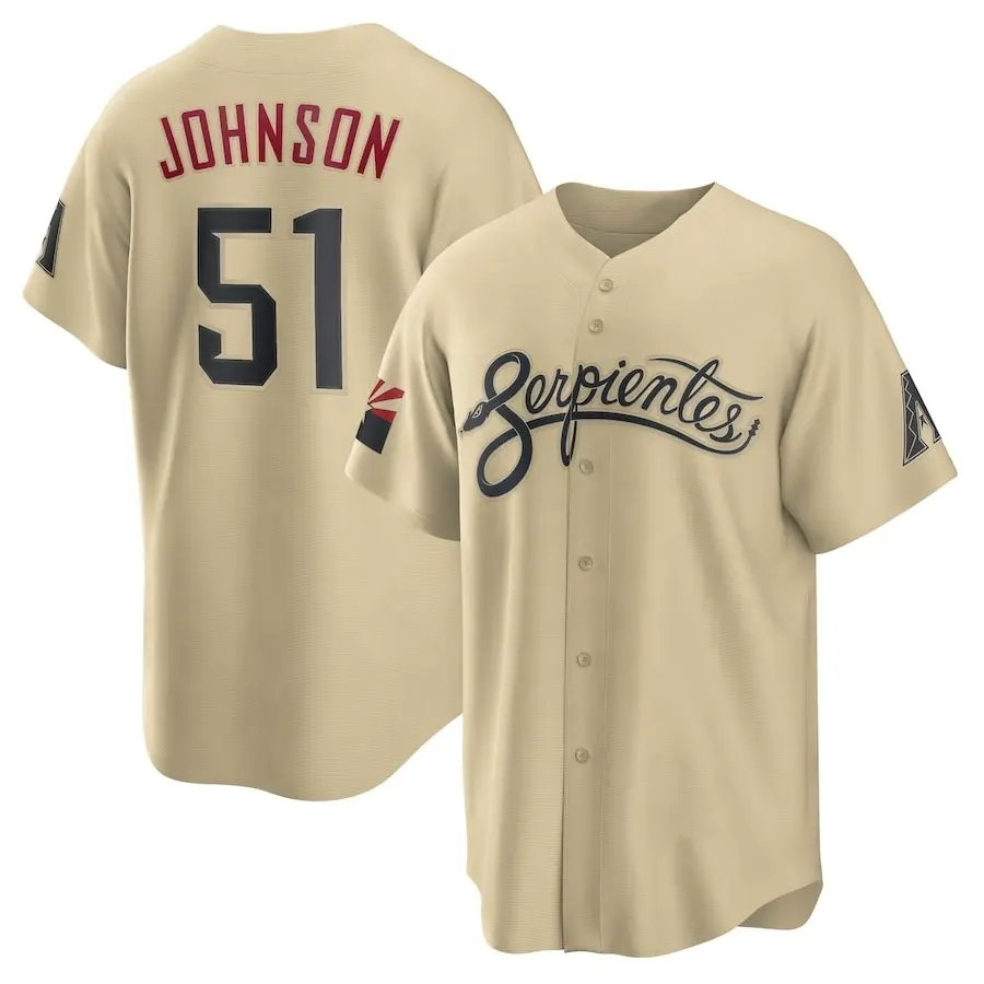 Venta caliente moda personalizada Arizona City Randy Johnson Jersey de béisbol camisas de béisbol en blanco Madison Bumgarner