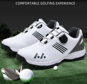 L.L. Chaussures de golf blanches en PU pour hommes avec boucle rotative et doublure en mesh pour le printemps - Product Image 2