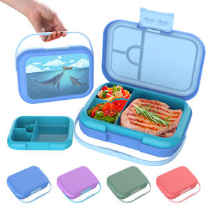 <span class=keywords><strong>Aohea</strong></span> Venta caliente lindo regreso a la escuela contenedor de alimentos niños plástico Bento fiambrera con divisores cocina y hogar - Product Image 2