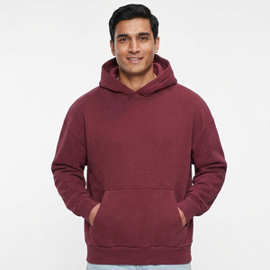 Men's Unisex Winter Half Zip Hoodie 100% Cotton Velour Fabric <b>Waterproof</b> Breathable Oversized Fit Custom Design - Product Image 1