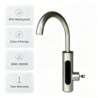 Robinet d'eau chaude électrique instantané HAILIJING entièrement en acier inoxydable 3000W-3500W avec écran LED IPX4 pour cuisine, camping-car, hôtel, maison