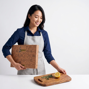 YOZONKY <b>Wooden</b> Rectangle Chopping Board With Handle Single <b>Piece</b> Kitchen Cutting Block - Product Image 1