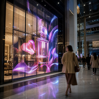 Écran LED transparent haute transparence, affichage LED à vision traversante, vitrine publicitaire numérique pour devanture de magasin