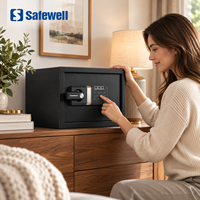 Coffre-fort de chambre d'hôtel OEM Safewell, compact, avec serrure électronique à code, construction en acier, pour projets hôteliers, approvisionnement en gros