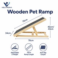 Rampe pour chien réglable en bois massif pour canapé, 2 niveaux de hauteur, pliable, antidérapante, échelle pour animaux de compagnie