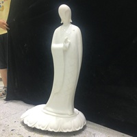 Ventes à bas prix haut de gamme sculpté à la main en marbre blanc pur intérieur décoratif paisible bouddha statue abstraite