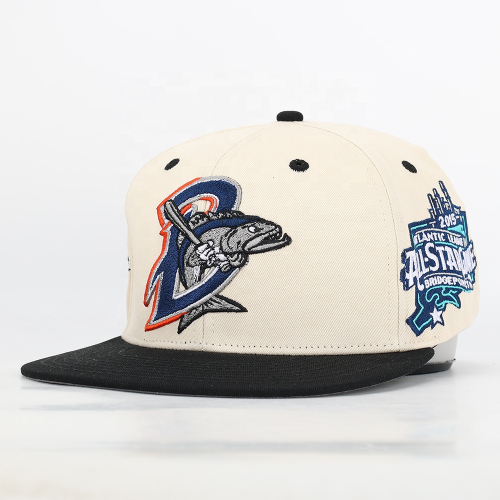 Wholesale Cotton Hip Hop OEM Embroidery Logo Sporty Hat Custom High Quality 6 Panel Flat Brim Snapback Cap Woven Patch Gorras