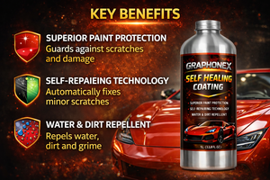 GRAPHONEX 1L น้ำยาเคลือบป้องกันสีรถยนต์สูตรซ่อมแซมตัวเอง พร้อมเทคโนโลยีซ่อมแซมรอยขีดข่วนอัตโนมัติ - Product Image 5