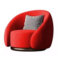 Fauteuil Pivotant de Salon Moderne GEDO, Cadre en Métal Doré de Luxe, Chaise Canapé Simple pour Mobilier de Salon