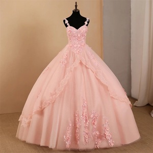 Elegant Princess Style Floral Ball Gown Evening Dress Sweetheart Neckline Chiffon Empire Waistline For Women - Product Image 1