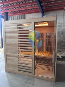 <span class=keywords><strong>Sauna</strong></span> Exterior de Gran Tamaño Personalizada, Cabina de <span class=keywords><strong>Sauna</strong></span> de Madera de Hemlock <span class=keywords><strong>con</strong></span> Calentadores de Bajo EMF, <span class=keywords><strong>Sauna</strong></span> Impermeable para Jardín o Villa - Product Image 4