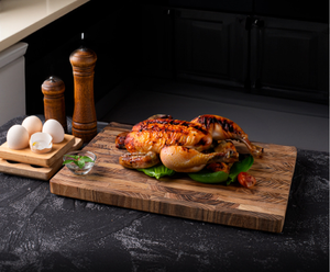 <span class=keywords><strong>Planche</strong></span> à découper en bois de teck à grain traversant avec poignée intégrée, bloc de boucher en bois de qualité supérieure pour chefs professionnels et cuisines domestiques - Product Image 4