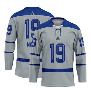 Maillot imprimé de haute qualité coupé et cousu broderie d'uniforme de hockey sur glace à lacets pour hommes - Product Image 1
