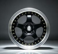 Jantes Degong forgées sur mesure en 2 pièces, noir brillant, 5 branches, avec lèvre polie |   Rivets en Bronze pour BMW Lexus