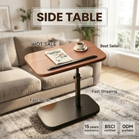 Table basse moderne extensible avec plateau réglable en hauteur, structure en bois et métal, facile à nettoyer, mobilier de salon