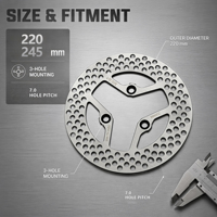 Disque de frein Starry Sky VESR, 3 trous, 220/245MM, espacement des trous 7.0, adapté aux motos électriques
