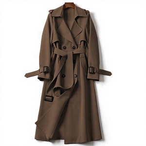 <span class=keywords><strong>Manteau</strong></span> coupe-vent croisé pour <span class=keywords><strong>femme</strong></span>, nouvelle collection Printemps-Automne 2026, style coréen et britannique, mi-long, grandes et petites tailles, en polyester - Product Image 3