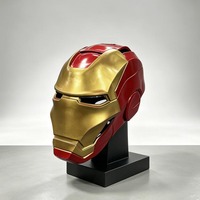 Casque de super-héros rouge et or pour adulte avec yeux LED, masque de cosplay en EVA portable pour fête d'Halloween