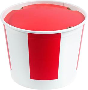 Contenedor para Pollo Frito de 85 oz, Cubo para Llevar Pollo con Revestimiento de Polietileno, Cubo Familiar Antigrasa para Comida, <span class=keywords><strong>Rojo</strong></span> y Blanco - Product Image 2