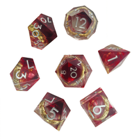 Feeron D&D Liquid Ring Modern, ensemble de dés polyédriques en résine durable de 7 pièces, comprenant un gobelet à dés et une boîte, cadeau pour adultes