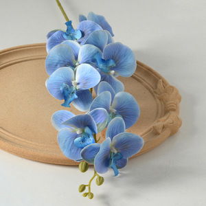 Fleur d'orchidée artificielle au toucher réel pour la décoration de la maison et des mariages, 9 têtes, fleur d'orchidée en latex au toucher réel - Product Image 2