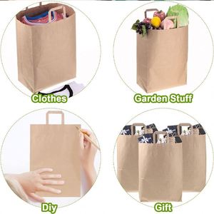 Bolsas de Compra de Papel Kraft Reciclables, Resistentes a la Humedad, Duraderas y con Impresión Personalizada - Product Image 6