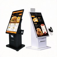 Kiosco de Autoservicio con Pantalla Táctil, SDK, Lector de Códigos de Barras, Sistema POS para Pedidos de Comida y Pagos, con Cámara, Impresora Térmica y Escáner