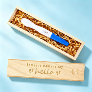 Caja de Regalo de Madera para Anunciar el Embarazo, Caja de Recuerdos de Embarazo con Hojas de Luz Estelar, Caja de Recuerdos para Anunciar el Embarazo - Product Image 1