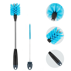 Kit de brosses à bouteilles écologiques WEVI 2-en-1 à manche long détachable avec poils en nylon pour pailles, thermos et tasses à col étroit - Product Image 5