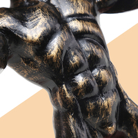 JR-1234 Gold-Bronze Bodybuilding-Skulptur Stifthalter aus Harz mit Option für Individuelles Logo für Werbezwecke und Dekoration