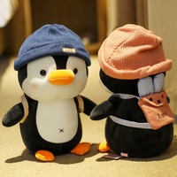 Peluche pingouin de dessin animé douce avec rembourrage en coton PP pour filles de 8 à 13 ans, cadeau d'anniversaire, poupée à câliner