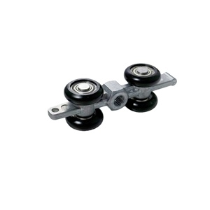 Roulettes de <span class=keywords><strong>porte</strong></span> <span class=keywords><strong>coulissante</strong></span> à <span class=keywords><strong>double</strong></span> amortisseur, roulettes suspendues, corps en aluminium, <span class=keywords><strong>rail</strong></span> de guidage - Product Image 4