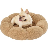 Lit pour animaux de compagnie rond en peluche doux et confortable PAIPET pour chatons et petits chiens, lit pour chien en forme de fleur, nid floral, lit douillet pour chat