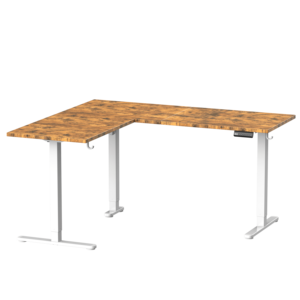 Escritorio de pie de Metal en forma de L convertible moderno personalizado, Motor único, ajuste de altura eléctrico de 3 etapas, uso comercial, negro - Product Image 5