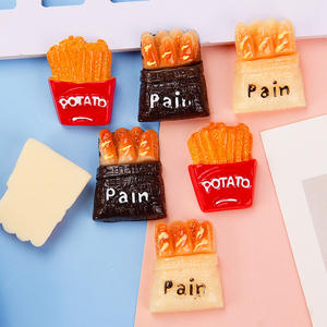 CHENXI Nuevos Productos, Adornos Planos de 2cm con Forma de Pan, Adornos de Resina 3D de Comida de Dibujos Animados, Accesorios para Carcasas de Teléfono DIY - Product Image 2