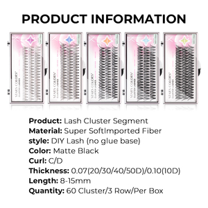 Mi nối sẵn 10D 20D 30D 40D 50D, nối nhiệt, tự làm, độ dày 0.07 0.10MM, từng cụm riêng lẻ, từng đoạn, nối mi - Product Image 4